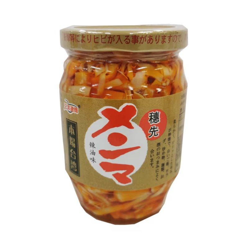 [1個]三洋通商 本場台湾味付穂先メンマ瓶詰　340g　賞味期限2027.05.23