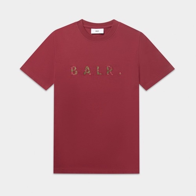 【Mサイズ】BALR.  メンズ MONOGRAM EMBRO REGULAR FIT T-SHIRT (Tibetian Red)　　