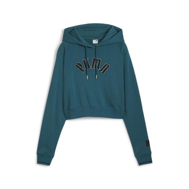 【Mサイズ】PUMA ウィメンズ CLASSICS PLAY.PARIS. リラックスド  フーディー  (COLD GREEN)　　