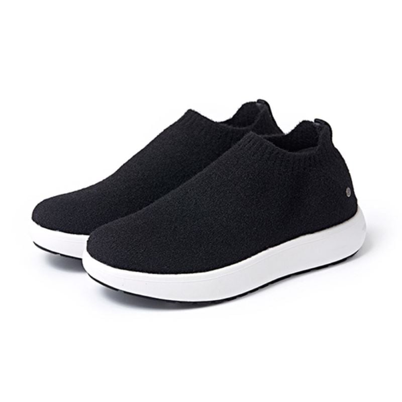 【28.0cm】SKONO メンズ Knited wool Slip-on Sneakers（BLACK）　　