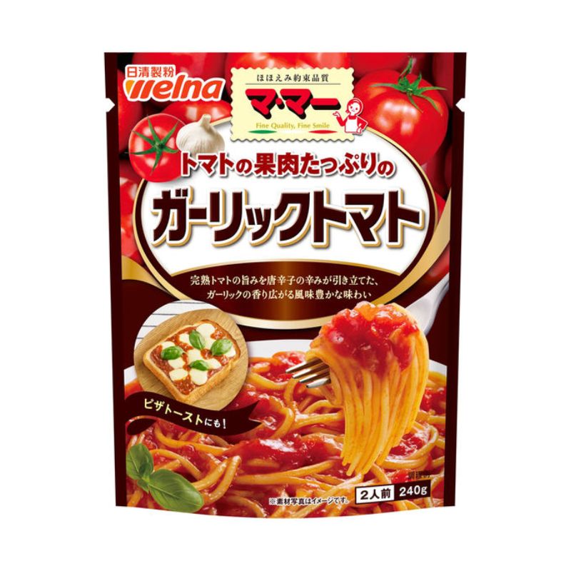 [6個]日清製粉ウェルナ マ・マー トマトの果肉たっぷりのガーリックトマト　240g　賞味期限2027.04.14