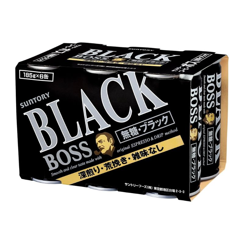 [送料無料][5セット]サントリー ボス 無糖・ブラック　185g×6缶　賞味期限2026.12.31