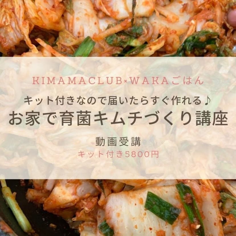 《録画配信》発酵おうちごはん　キット付きなので届いたらすぐ作れる♪ お家で育菌キムチづくり講座