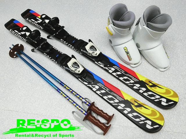 110cm 靴20-20.5cm Salomonサロモン子供用スキーセット