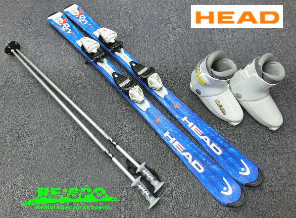HEAD スキー板 137cm ビンディング付 ストック 110cm ジュニア用 Hart ハート ヘッド スーパーシェイプチーム 23-24年モデル