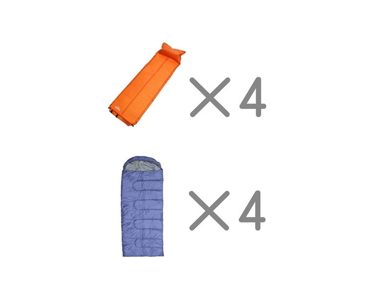 エアマット寝袋セット<4名様用>