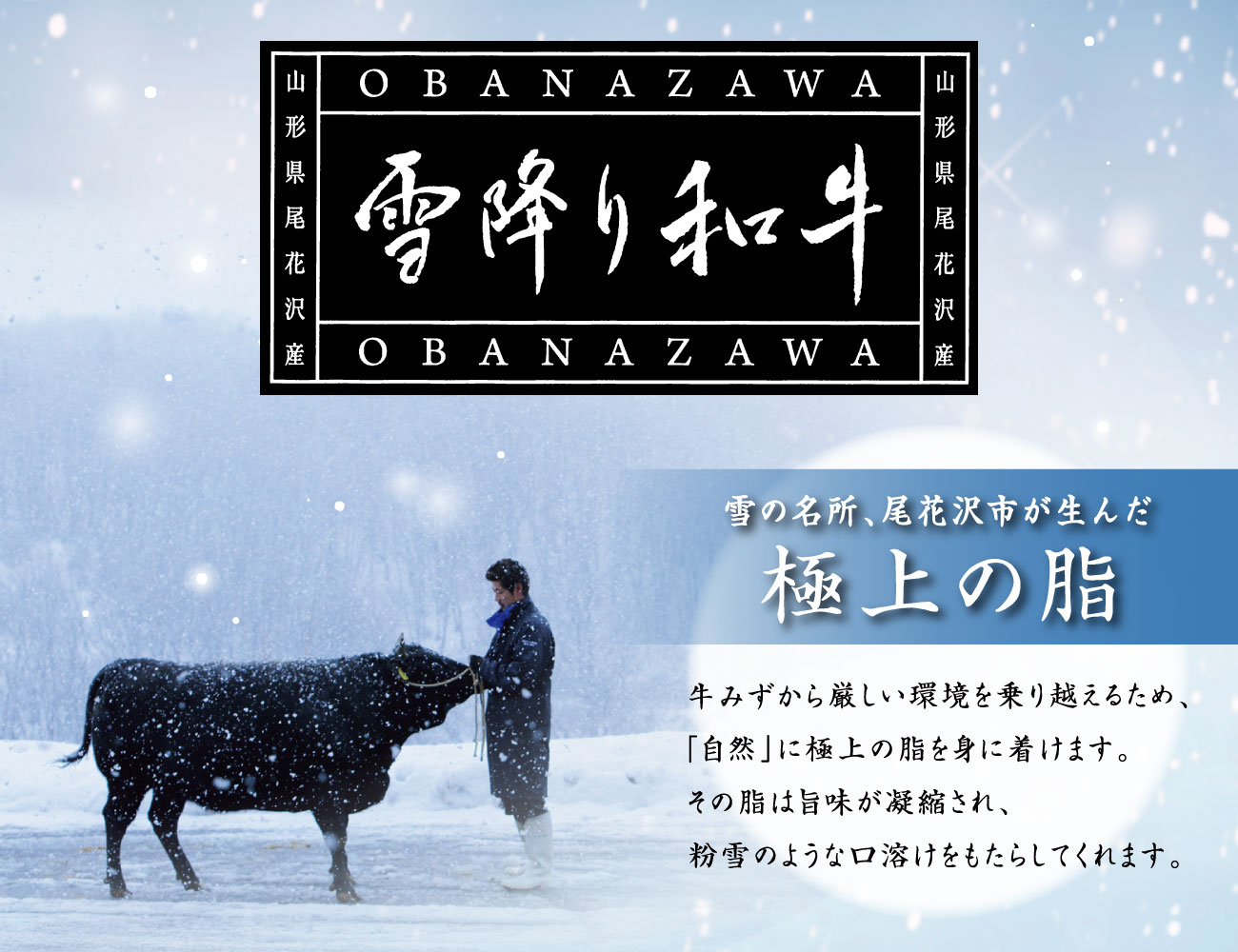 雪降り和牛 尾花沢 霜降りすき焼き・しゃぶしゃぶ用 3段重 早割【ギフト】