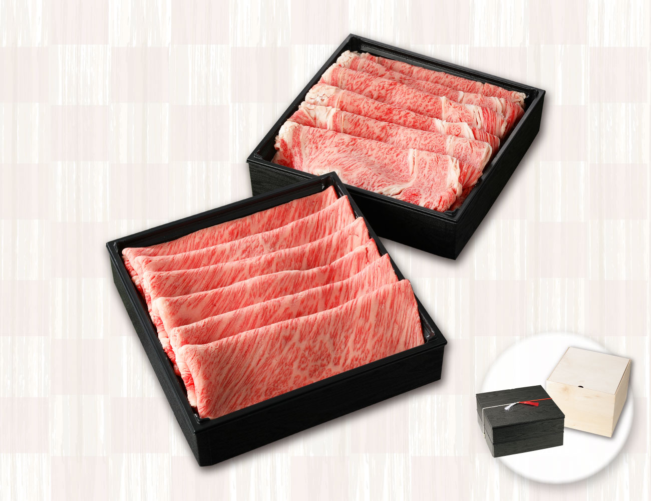 松阪牛・神戸ビーフ 食べ比べすき焼き用2段重 早割