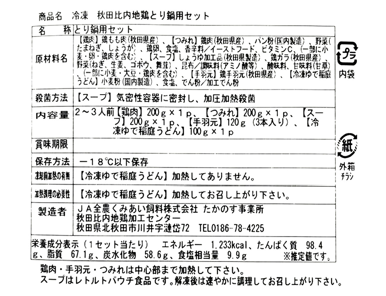 比内地鶏鍋セット