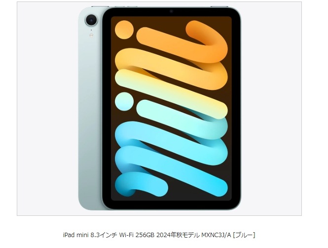 iPad mini 8.3����� Wi-Fi 256GB 2024ǯ����ǥ� MXNA3J/A [���ڡ������쥤]