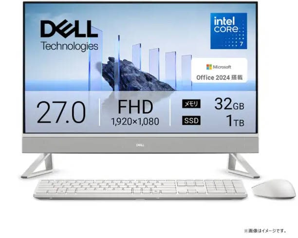 Dell 27 �����륤���� AD79-FNHBC [�ѡ���ۥ磻��]  27 �� Core 7 150U 32GB SSD��1TB Microsoft Office Home and Business 2024