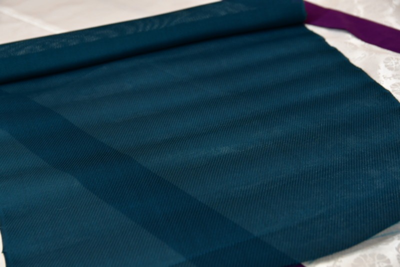 夏袍　緑無地穀織