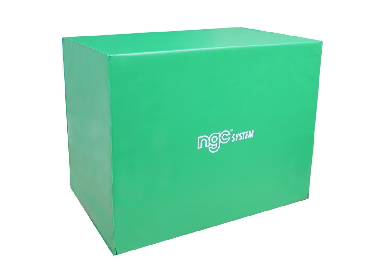 mene2018出品 緑色の馬車デザイン円形ボックス 重心安定ボックス L｜NGCスポーツ｜体操器具の開発設計・製造販売