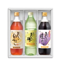ギフト箱3本セット-19 おいしい酢 955ml×1本 おいしい白だし 900ml×1本 おいしい味だし 900ml×1本 酢 お酢 調味料 だし ギフト ギフトセット 贈り物 お中元 お歳暮