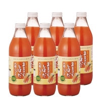 まるごとしぼった人参ジュース 1L×6本セット ドリンク 飲料 瓶