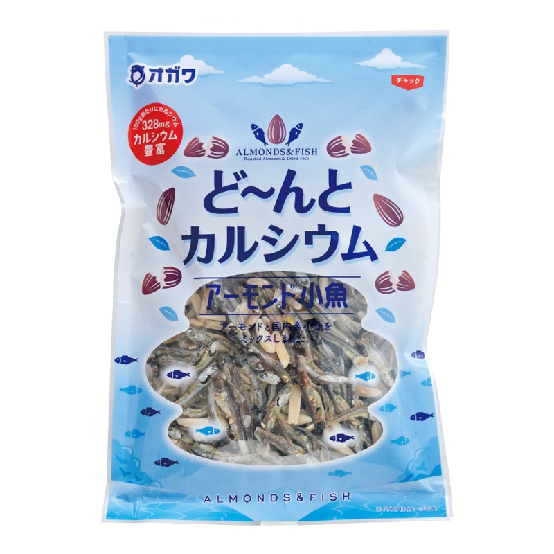 どーんとカルシウム 300g×1袋 お菓子 菓子 アーモンド 小魚 煮干し 煮干魚類 お茶請け おつまみ