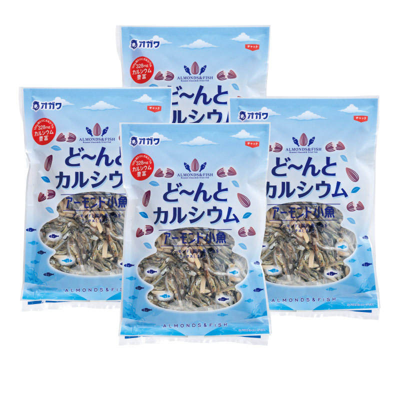 どーんとカルシウム 270g×4袋 お菓子 菓子 カルシウムセット アーモンド 小魚 煮干し 煮干魚類 お茶請け おつまみ 秋のサンキューセールキャンペーン 約28%OFF!
