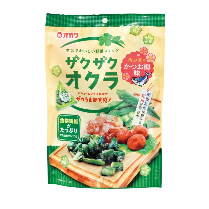 ザクザクオクラ 43g×1袋 オクラ  個包装 国産  かつお うめ スナック 菓子