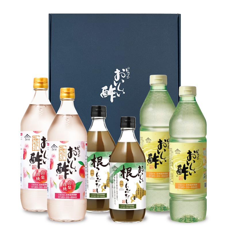 お酢セット4 おいしい酢 955ml×2本 おいしい酢山梨白桃 900ml×2本