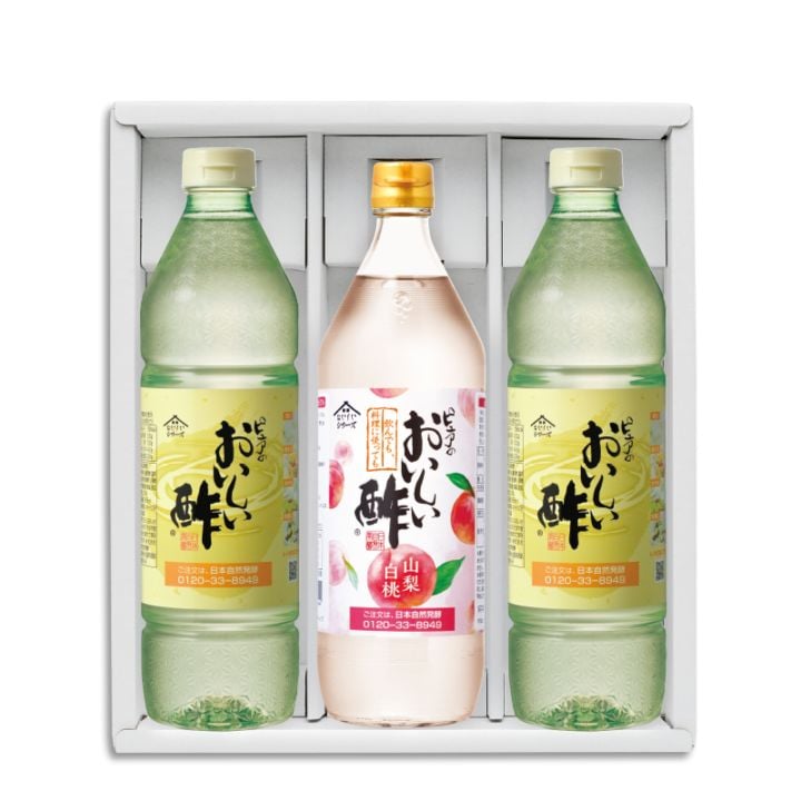 WEB限定ギフト-お酢セット6 おいしい酢 955ml×3本 りんご黒酢 720ml×3