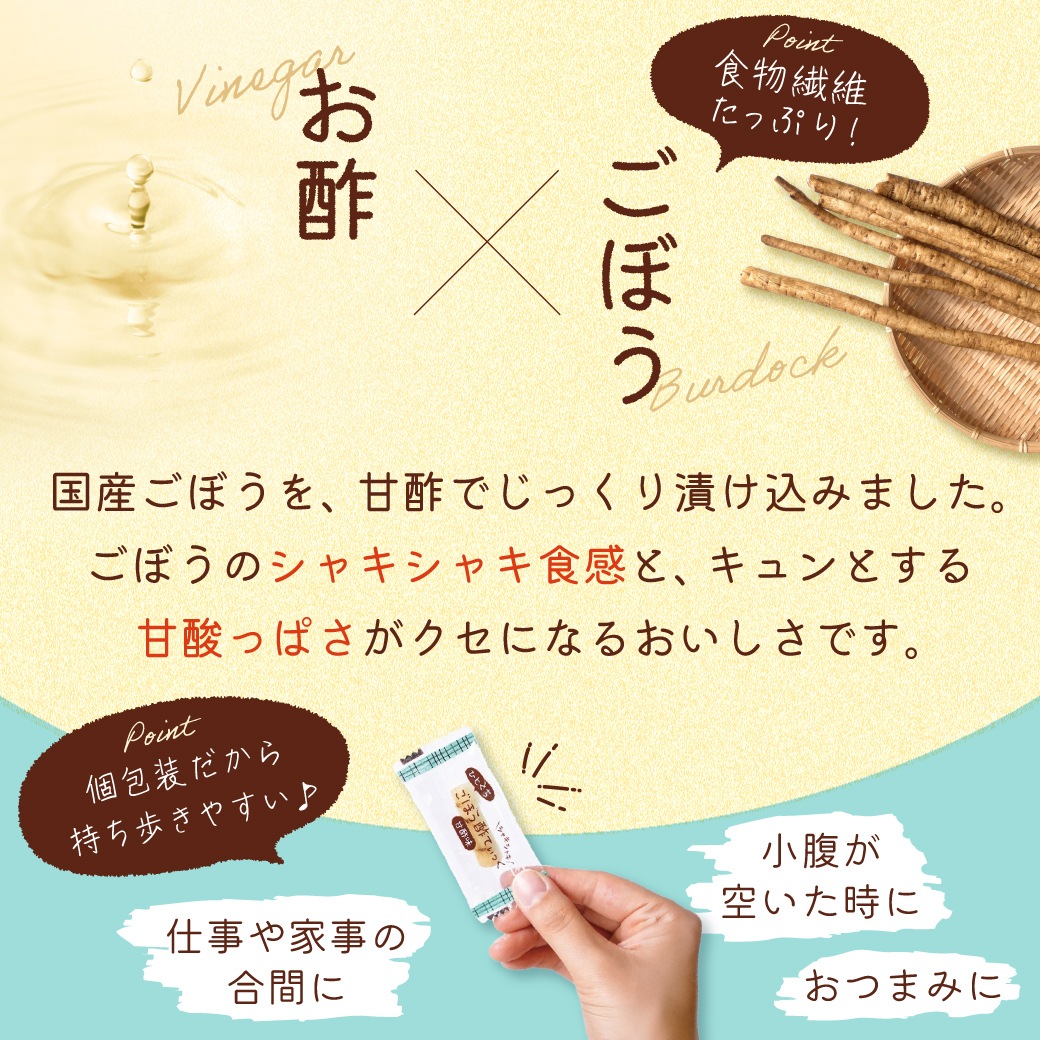 ごぼう酢てぃっく 28g×3袋 ごぼう酢漬け 個包装 国産 ごぼう 甘酢