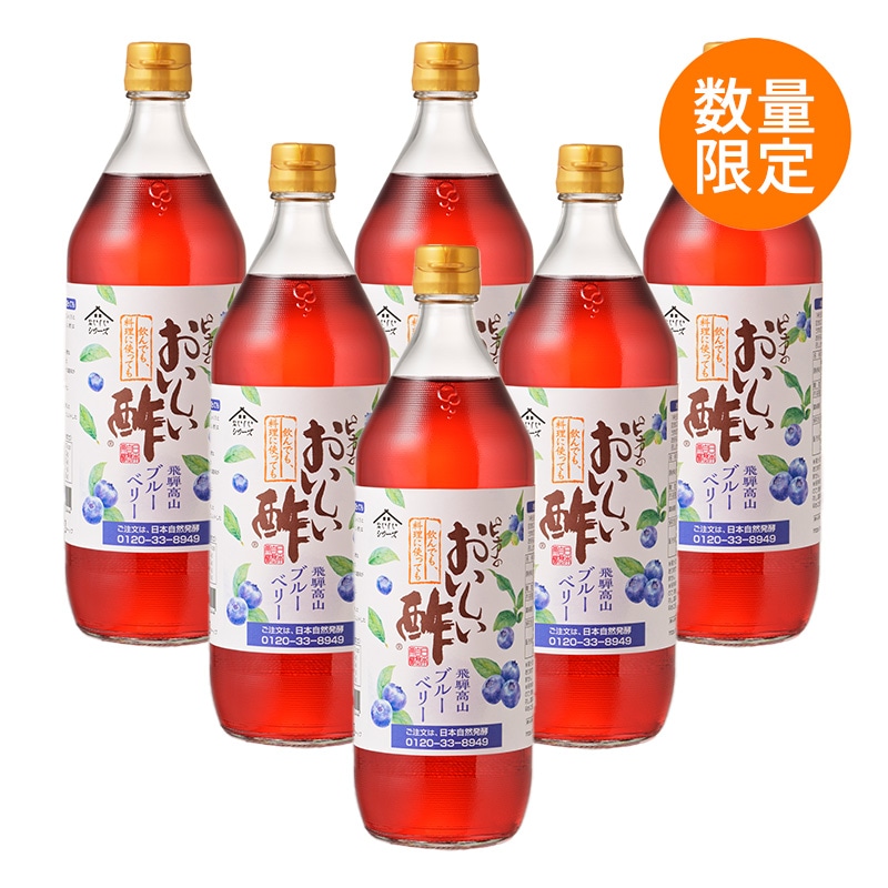 在庫限り】おいしい酢 飛騨高山ブルーベリー 900ml×6本 酢 お酢 調味料