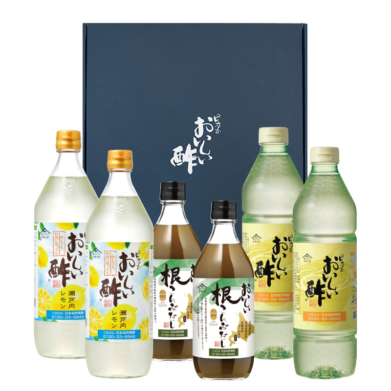 だしセット6 おいしい酢 955ml×2本 おいしい酢瀬戸内レモン 900ml×2本
