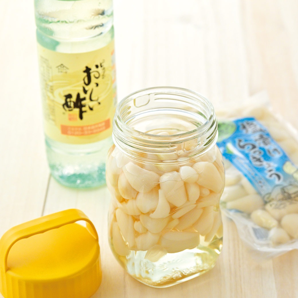 手作りキット おいしい酢 955ml×1本 塩漬けらっきょう 400g×1袋 漬け瓶 1L×1個 食品 漬物  塩漬けお酢 調味料 みかん果実酢配合 飲む酢 飲むお酢 健康 