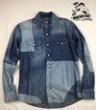 MOMOTARO JEANS 05-151 パッチワークレーザー処理デニムシャツ