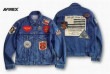 AVIREX 6112113 TOP GUN DENIM JACKET/TYPE BLUE