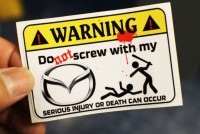 funny vinyl sticker (mazda)