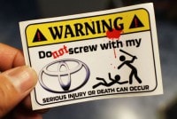 funny vinyl sticker (toyota)