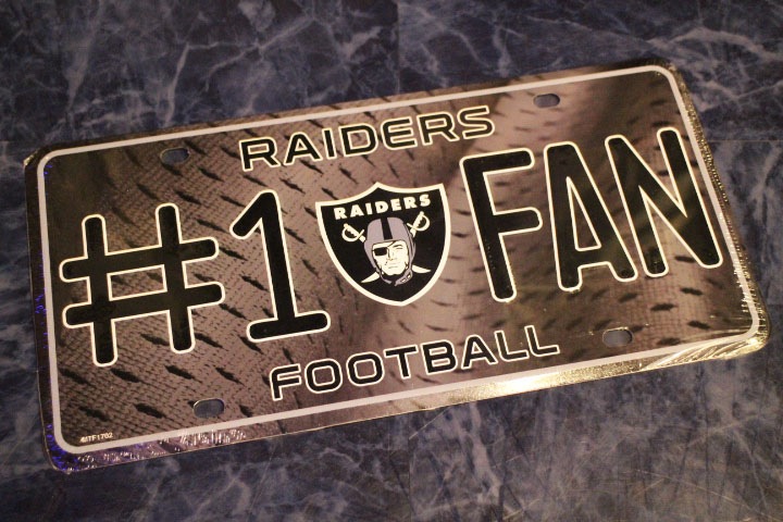 RAIDERS metal license plate