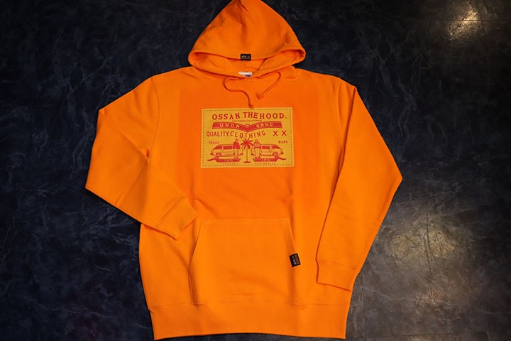 OSSANTHEHOOD pullover hood (indigo) / orange