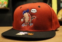 OSSANTHEHOOD snapback cap (f-yeah) / black& burgandy