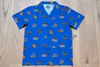 NICETY open collar button shirt (star) / blue & yellow