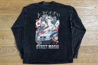 STREET MAGIC x  NICETY  8.2oz garment dye longsleeve Tshirt / washed black