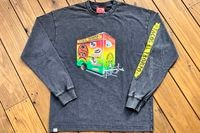 Tacos El Trompo 8.2oz garment dye longsleeve Tee / washed black