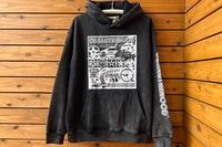 OSSANTHEHOOD 12oz. pullover hood (more bounce) / washed black