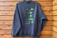 OSSANTHEHOOD 12oz. crewneck sweat (six buttons) / washed black