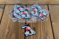 OSSANTHEHOOD pvc keychain (Courr���ges) / white yellow