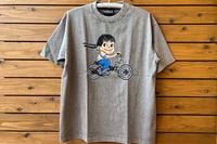 OSSANTHEHOOD 8.2oz dye Tshirt (bike) / light gray washed