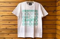 OSSANTHEHOOD 7.2oz heavyweight Tshirt (rim) / white x turquoise