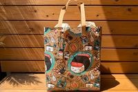 FOOD LAND washable grocery tote bag