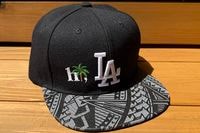 hi LA snapback cap / black x tribal