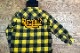 NICETY "1993" quilted flannel jacket / yellow x navy