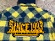 NICETY "1993" quilted flannel jacket / yellow x navy
