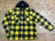 NICETY "1993" quilted flannel jacket / yellow x navy