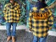 NICETY "1993" quilted flannel jacket / yellow x navy