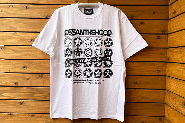 OSSANTHEHOOD 7.2oz heavyweight Tshirt (rim) / white x black
